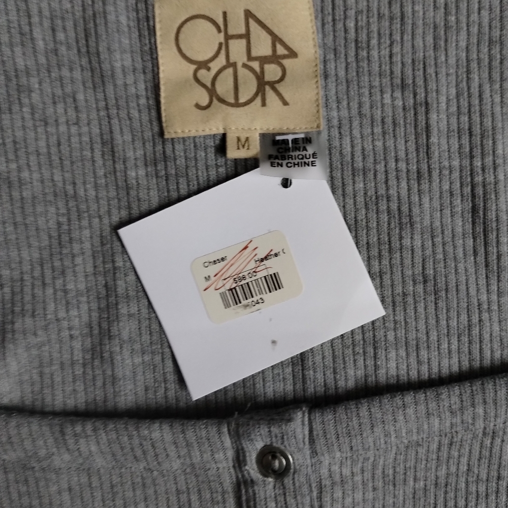 Sale! Chaser Gray Ribbed Top Medium - Picture 6 of 9